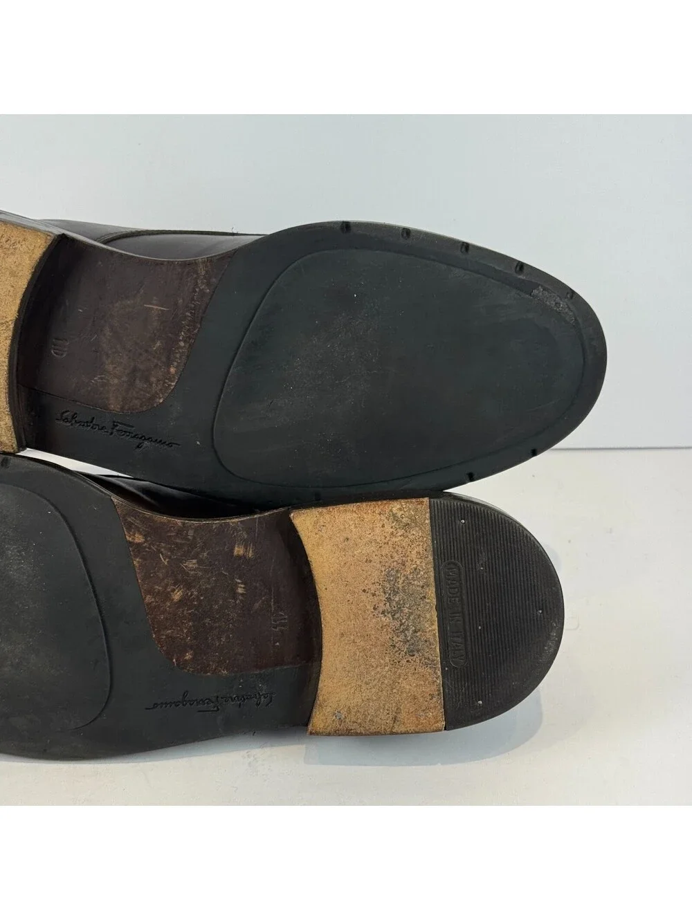 Salvatore Ferragamo Mens Dark Brown Moc Toe Oxford Lace Dress Shoes Size 11 D